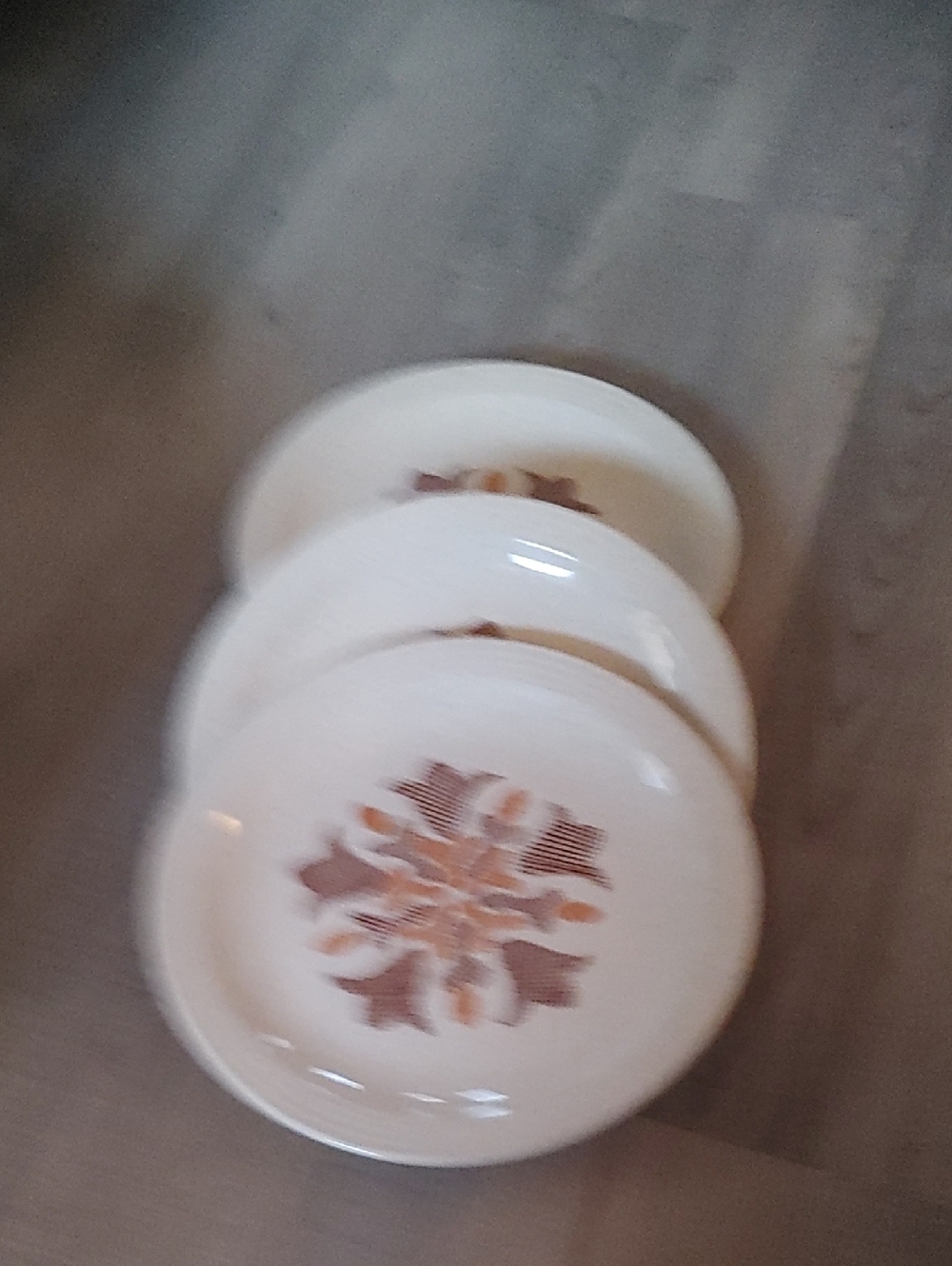 Homer Laughlin Speckled Ceramic Plate in Cream and Brown